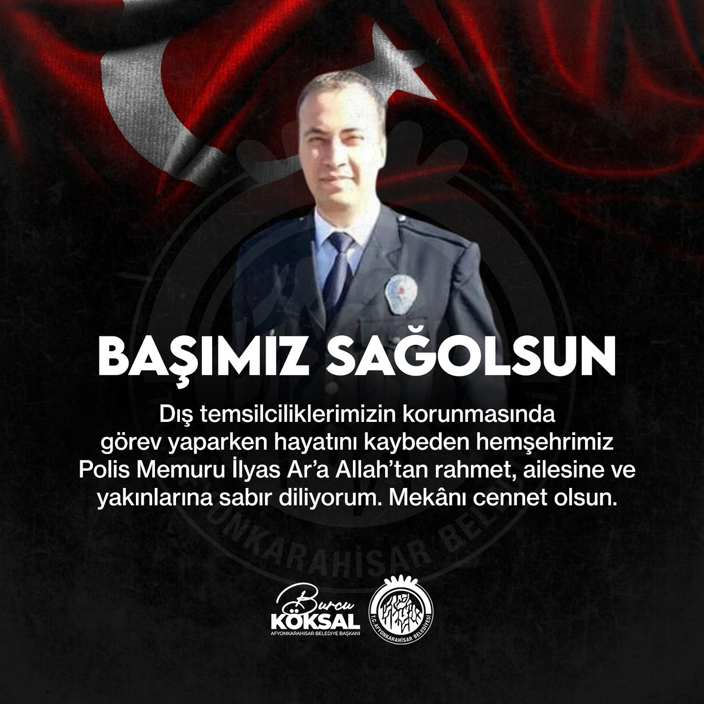 Başkan Köksal, Afyonlu Polis Memuru İçin Başsağlığı Mesajı Yayımladı