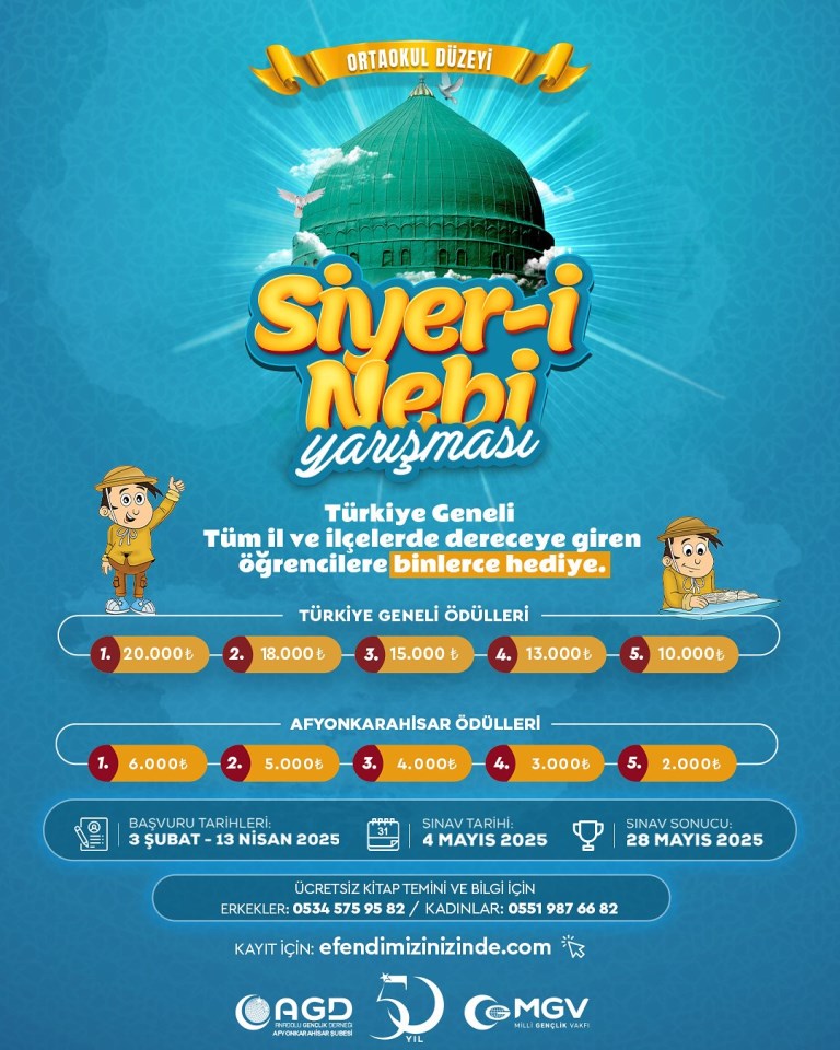 AGD ÖDÜLLÜ SİYER-İ NEBİ YARIŞMA BAŞVURULARI BAŞLADI