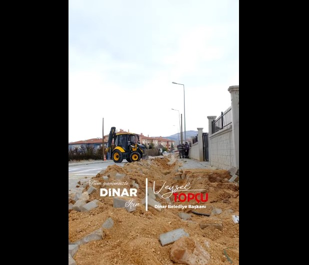 Dinar İlçesinde, Yol Genişletme Çalışmalarına Başlandı