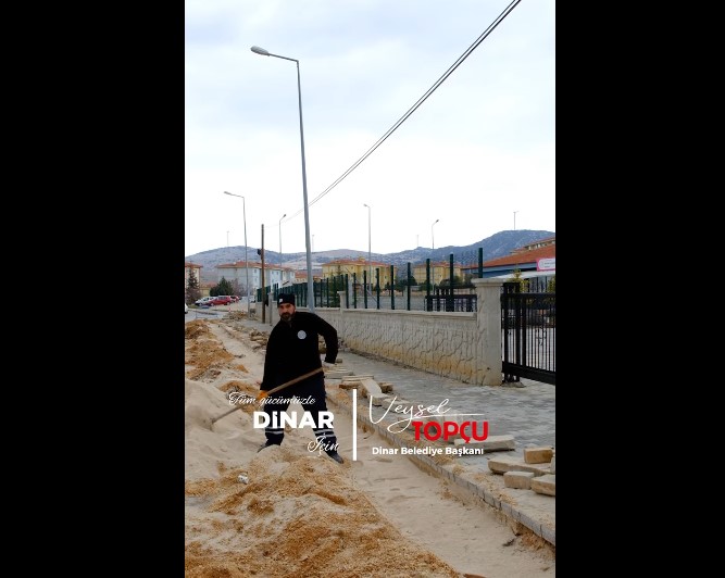 Dinar İlçesinde, Yol Genişletme Çalışmalarına Başlandı