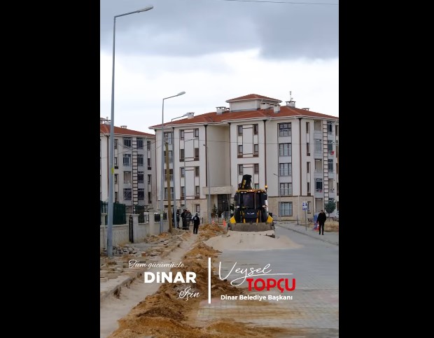 Dinar İlçesinde, Yol Genişletme Çalışmalarına Başlandı