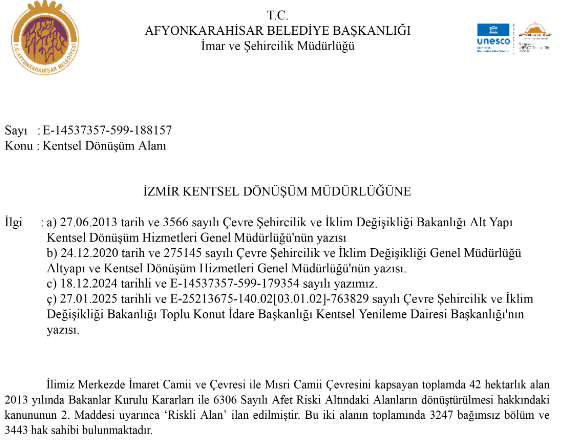 KENTSEL DÖNÜŞÜM POLEMİĞİNE  BELEDİYEDEN RESMİ EVRAKLI AÇIKLAMA GELDİ