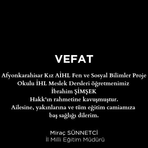 EĞİTİM CAMİASININ ACI GÜNÜ MÜDÜR SÜNNETCİ DUYURDU