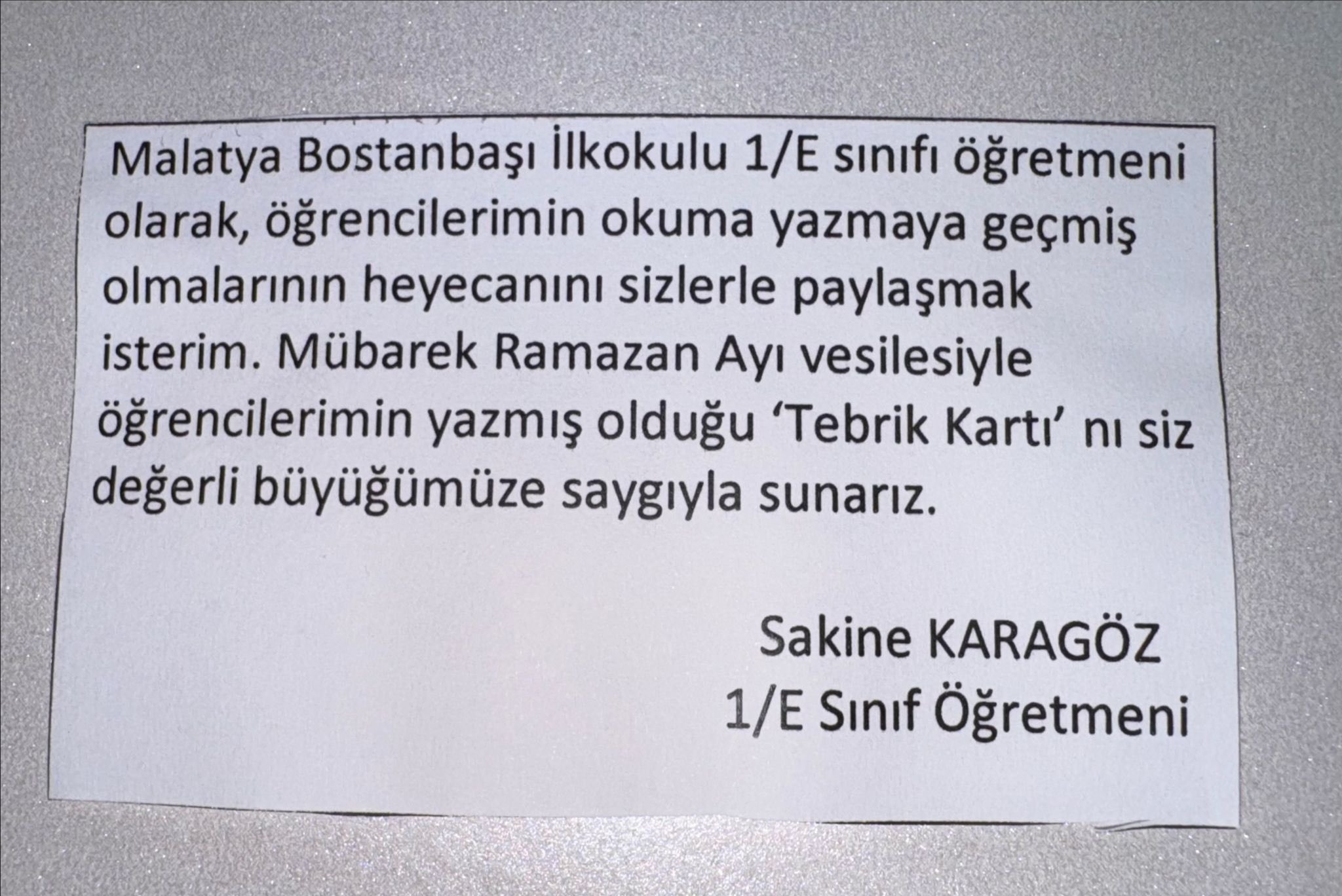 Vali Yiğitbaşı, Okuma Yazma Öğrenen Miniklerden Bayram Tebriği Aldı