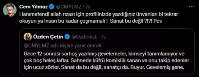 Cem Yılmaz'dan Sosyal Medya Eleştirilerine Sert Tepki "Ben Tiyatrocu Değilim, Kavuğu Bana Niye Versin?"