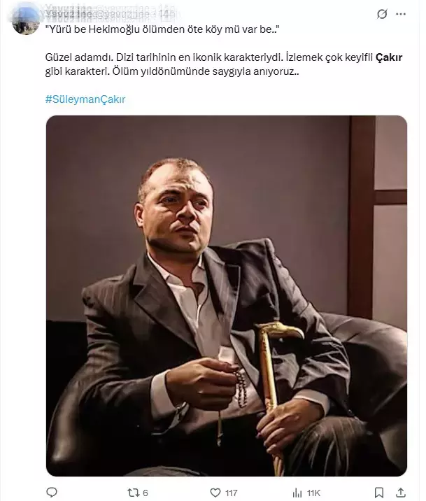 Süleyman Çakır'ın Vefatının 21. Yıldönümü: Kurtlar Vadisi'nin Efsane Karakteri Sosyal Medyada Anıldı