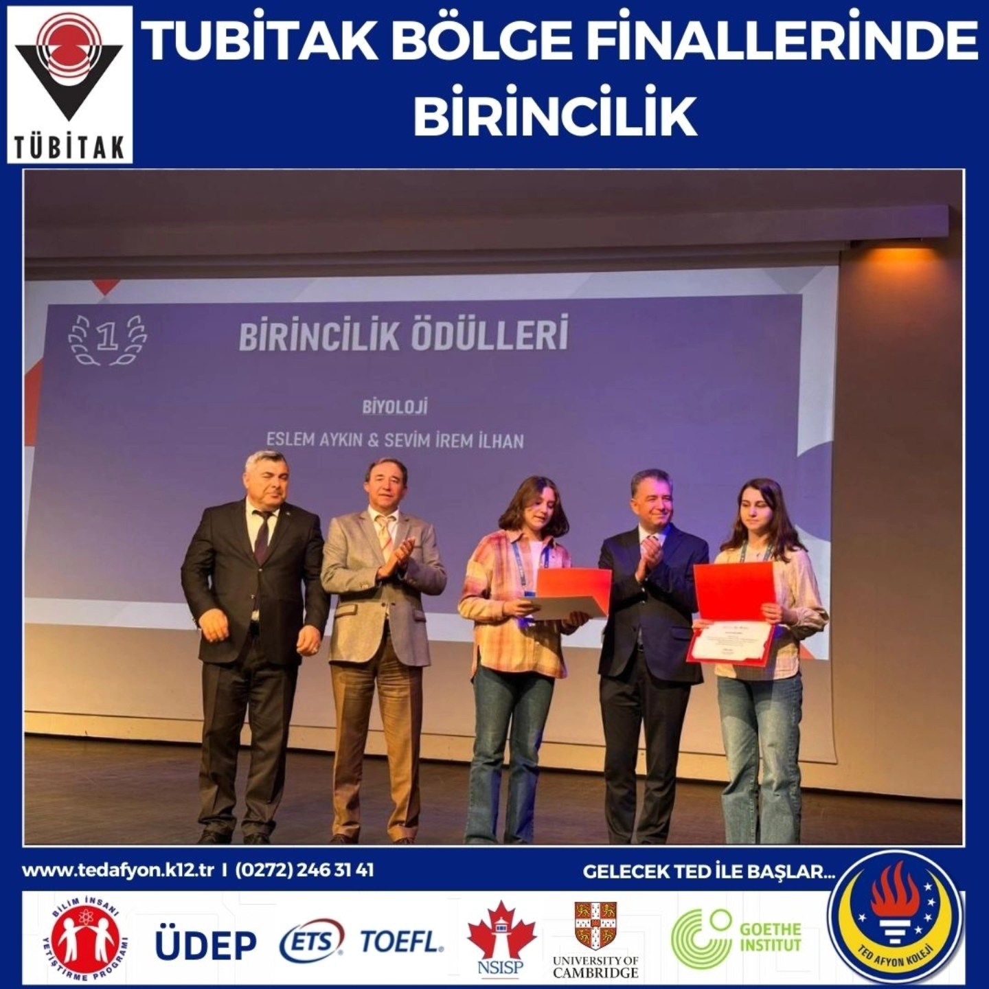 TED Afyon Koleji Öğrencilerinden TÜBİTAK Bölge Finalinde Büyük Başarı
