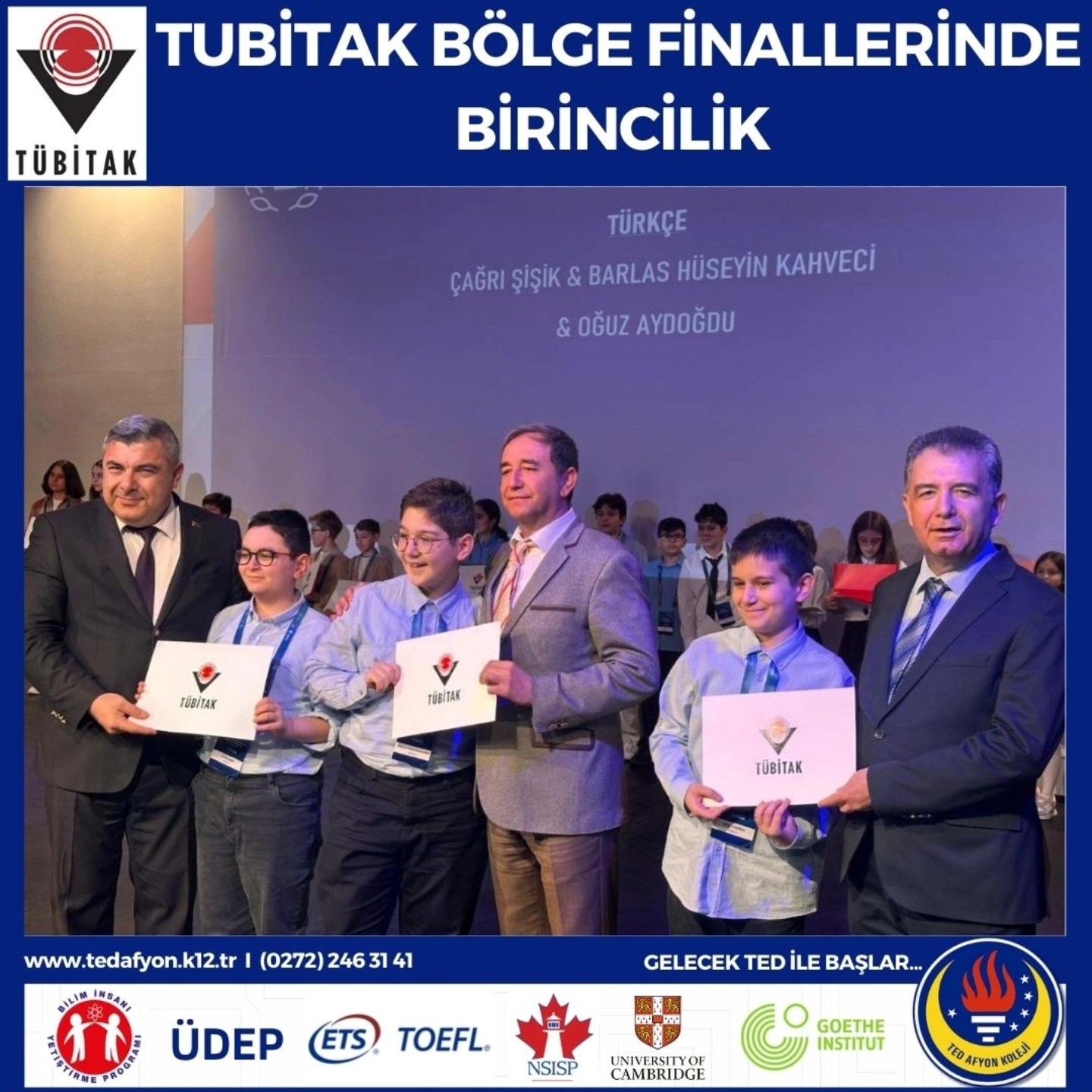 TED Afyon Koleji Öğrencilerinden TÜBİTAK Bölge Finalinde Büyük Başarı