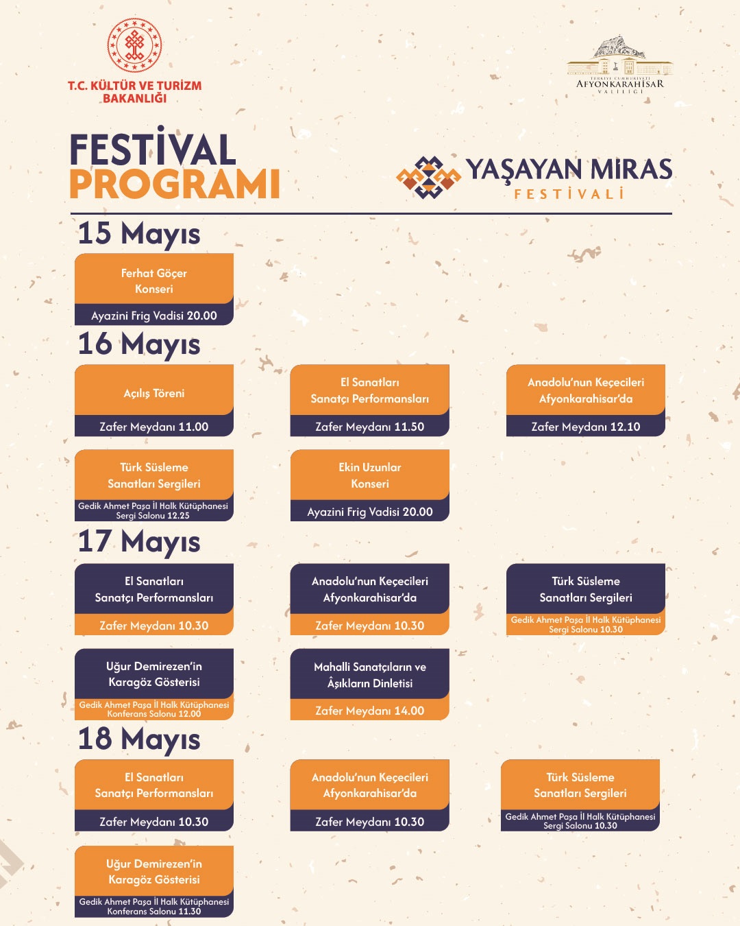 Afyonkarahisar Yaşayan Miras Festivali Başlıyor!