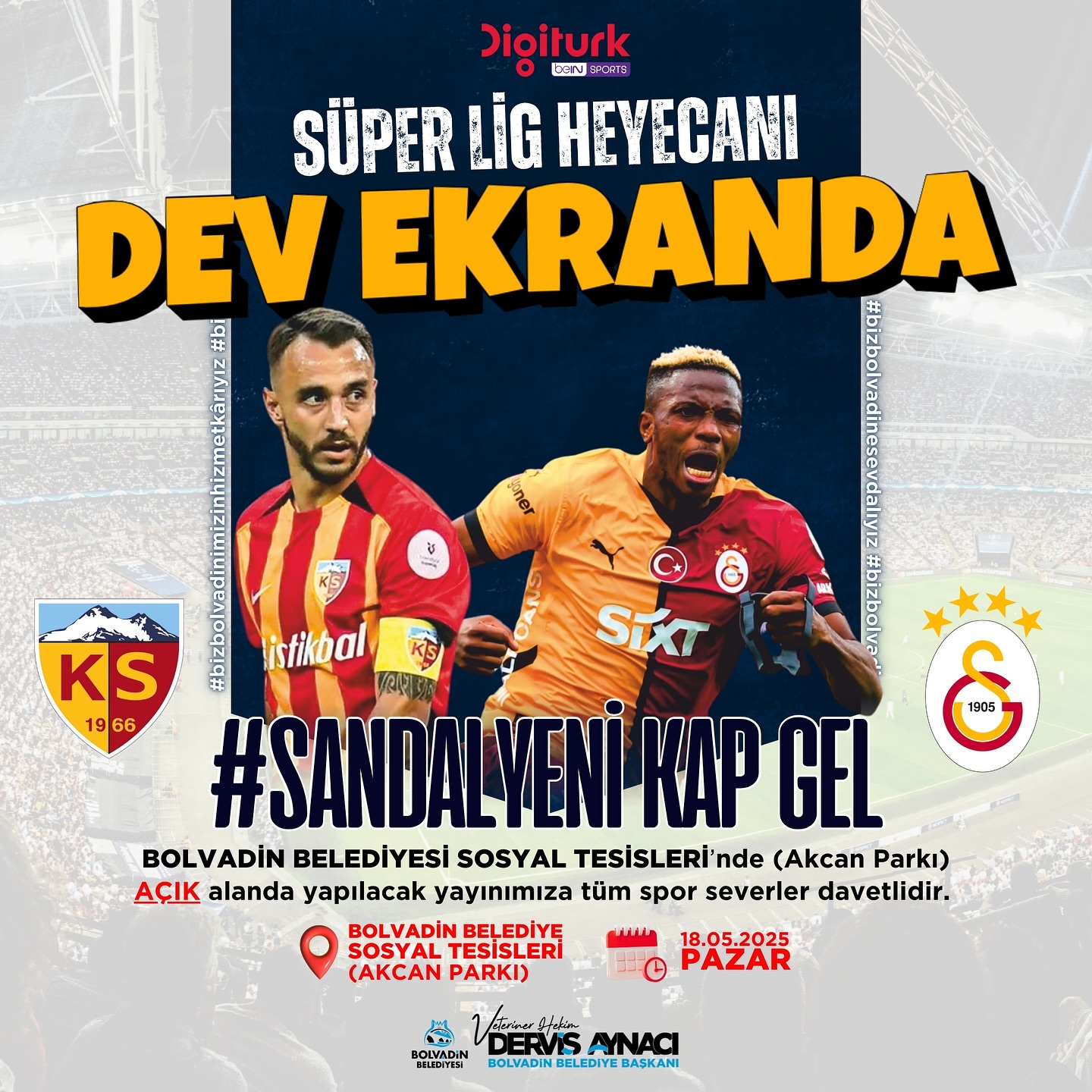 Bolvadin'de Süper Lig Heyecanı Dev Ekranda Yaşanacak!