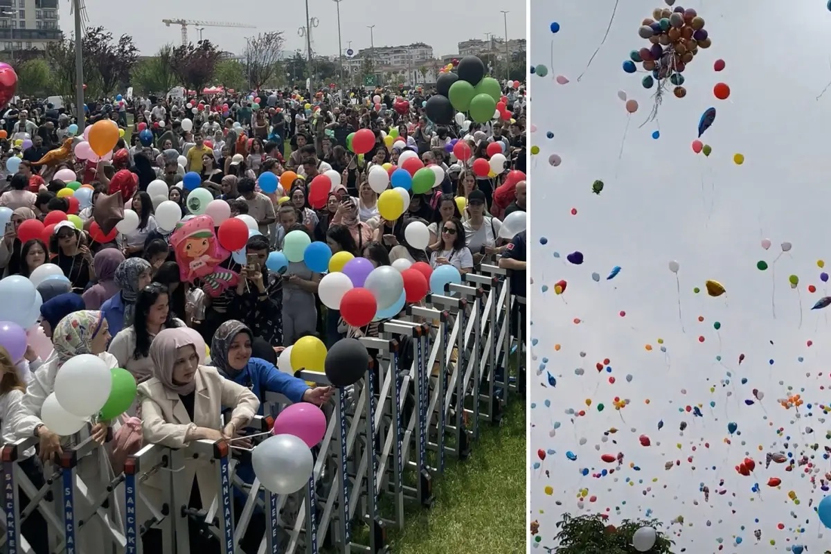 Kanseri Yenen Minik Ali Asaf İçin Binlerce Balon Gökyüzüne Bırakıld