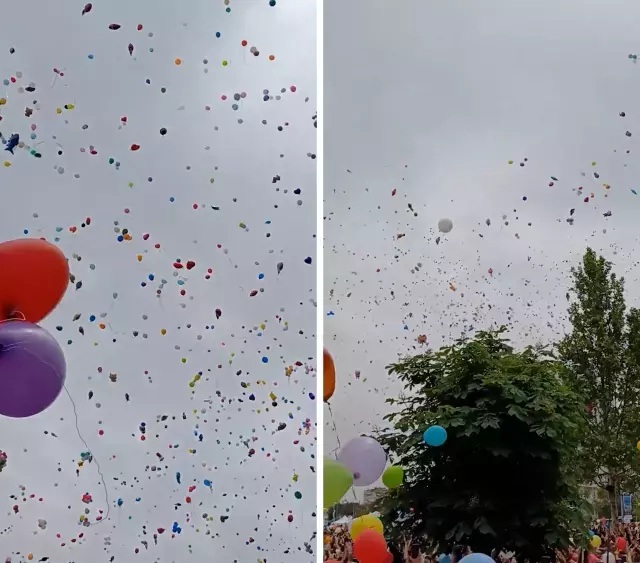 Kanseri Yenen Minik Ali Asaf İçin Binlerce Balon Gökyüzüne Bırakıld