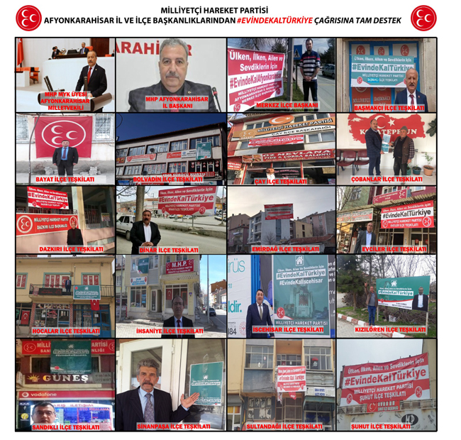 “ÜLKEN, İLKEN, AİLEN VE SEVDİKLERİN İÇİN EVDE KAL AFYONKARAHİSAR”
