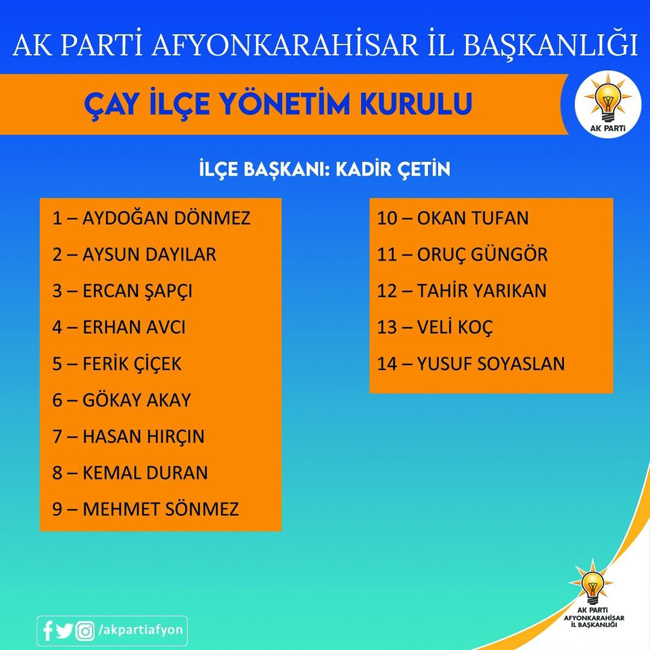 AK PARTİ’DE 7 İLÇENİN YÖNETİM KURULU BELLİ OLDU