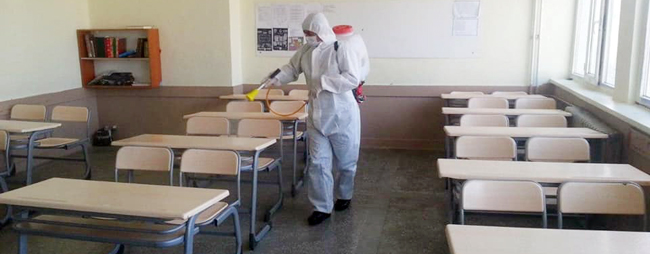 TÜM OKULLAR DEZENFEKTE EDİLDİ