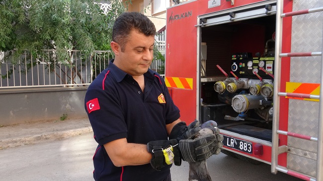 ÇATI ŞAÇAĞINA SIKIŞAN GÜVERCİN İÇİN SEFERBER OLDULAR