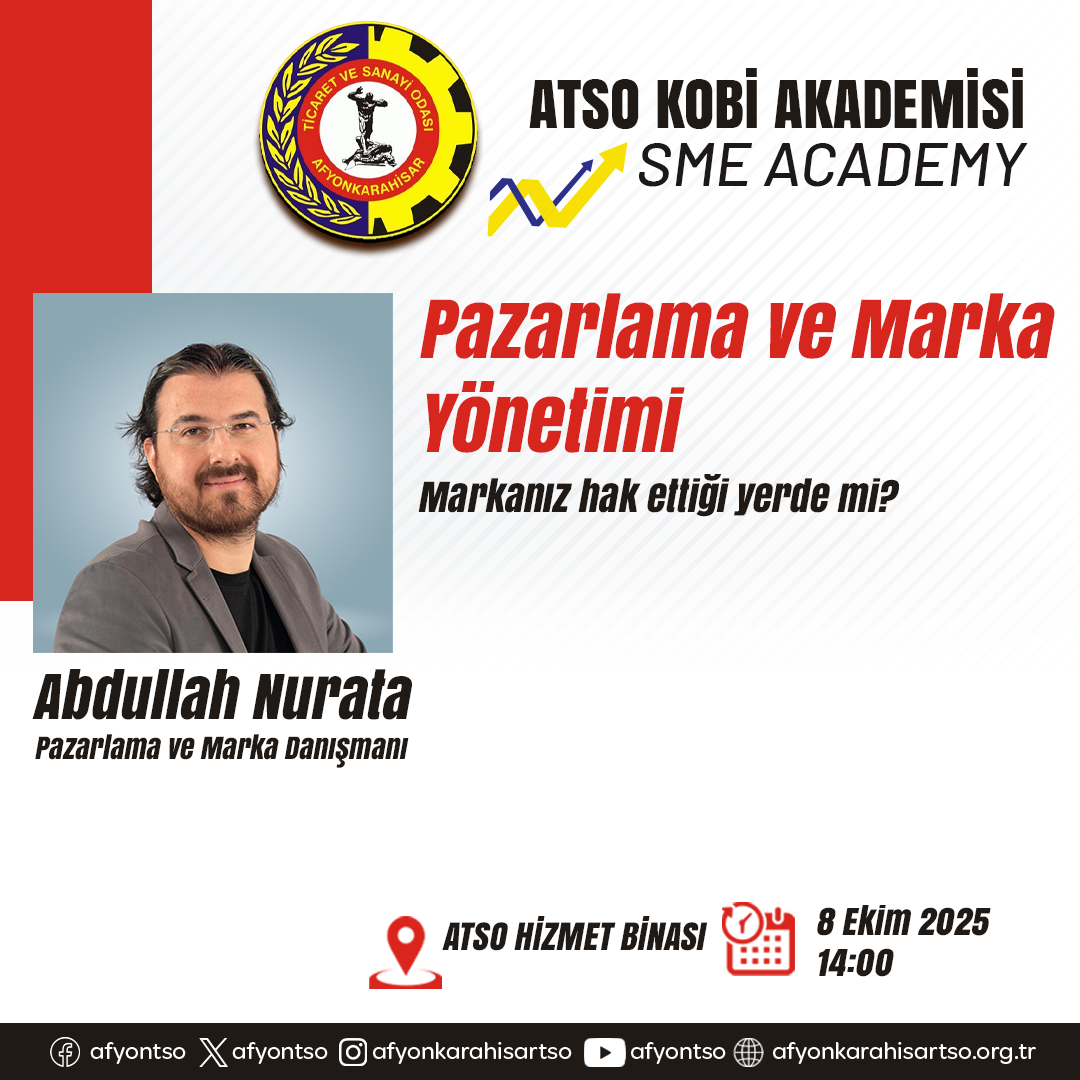 ATSO KOBİ Akademisi’nden “Pazarlama Ve Marka Yönetimi” Eğitimi