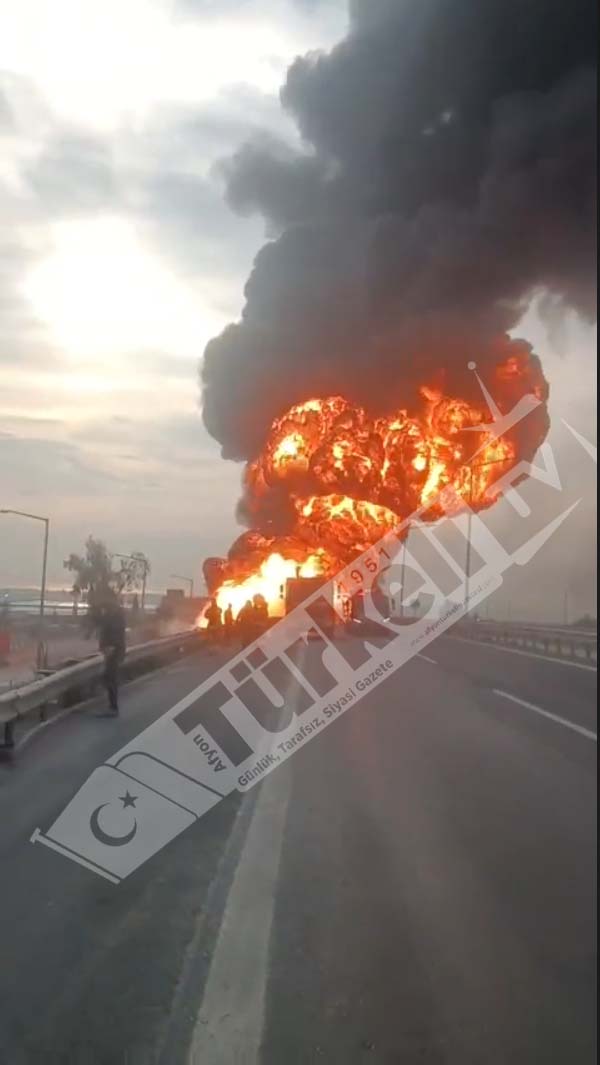 Mazot Tankeri Seyir Halinde Yandı