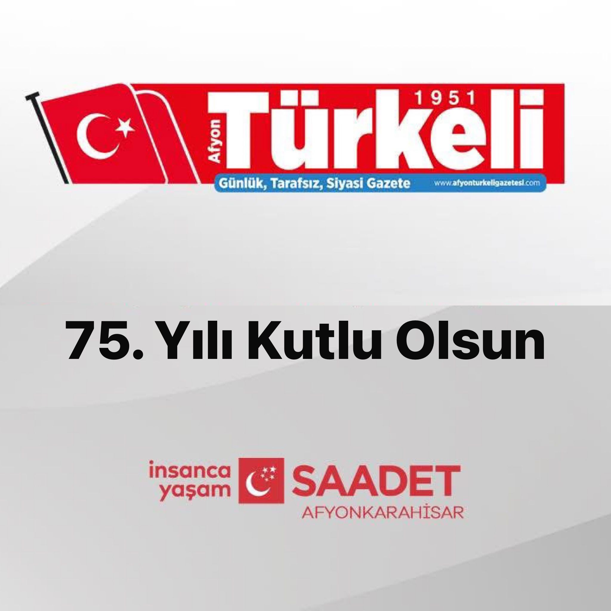 Saadet Partisi İl Başkanı Karataş’tan Türkeli Gazetesi’ne 75. Yıl Tebriği