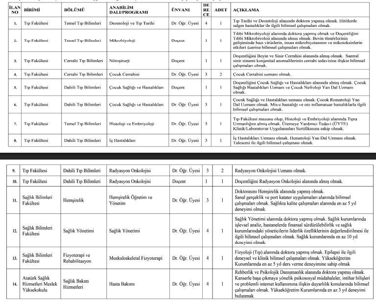 AFSÜ Akademik Personel Alacak-2