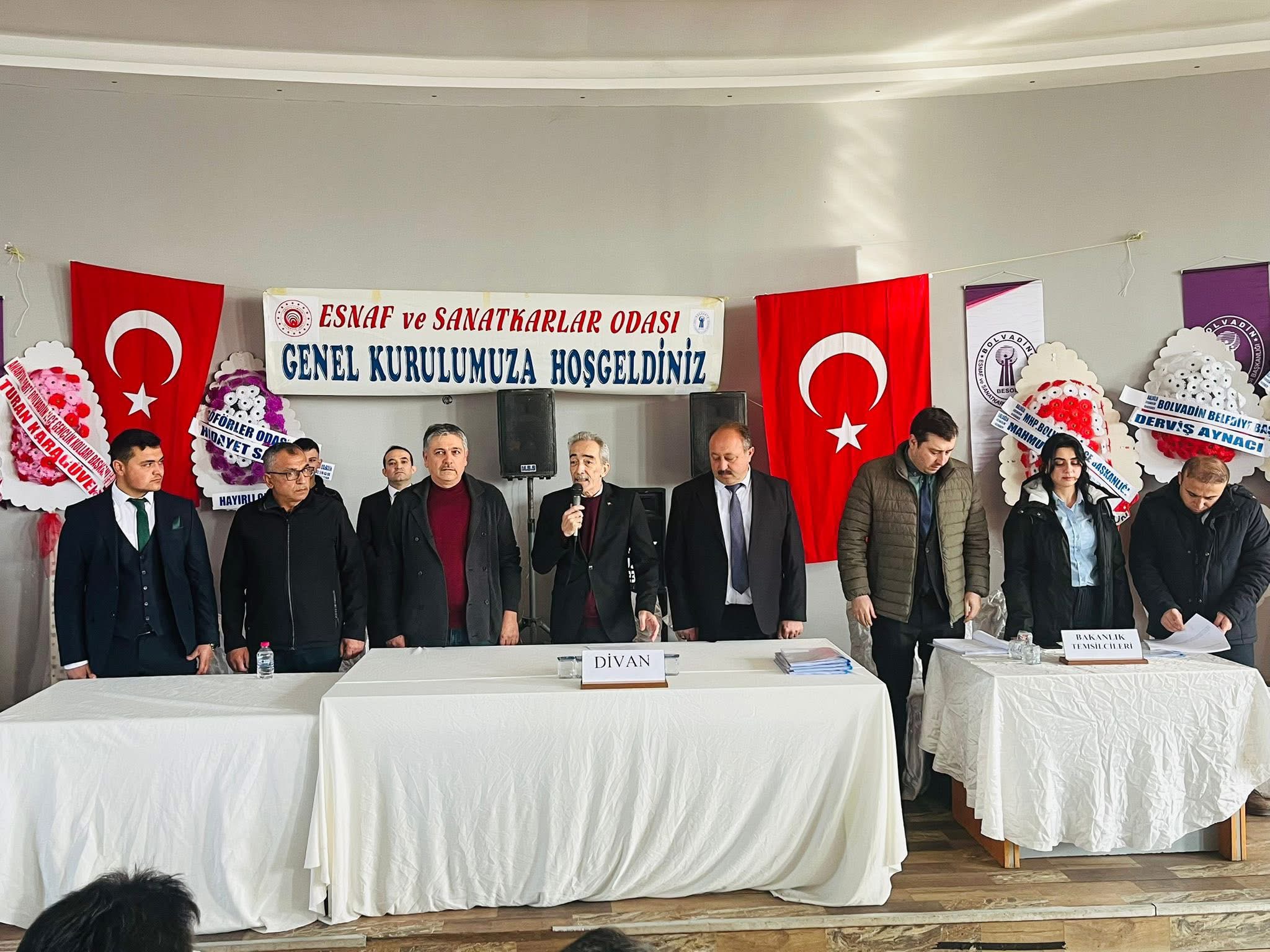 Bolvadin Esnaf ve Sanatkarlar Odasında İbrahim Çürük Güven Tazeledi