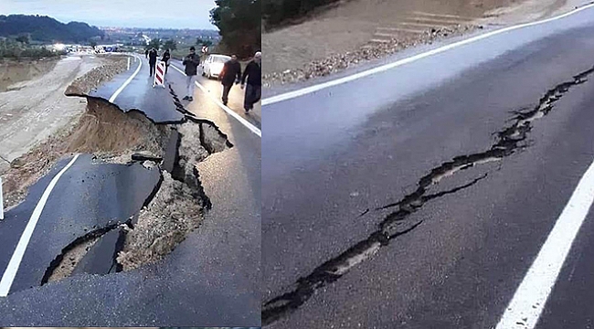 Adana'da karayolu çöktü