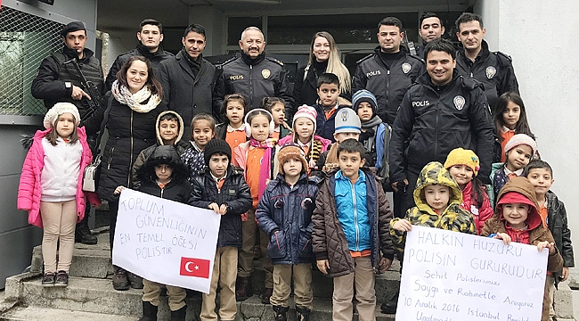 MİNİKLER ŞEHİT POLİSLERi ANDI