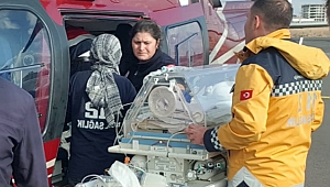 YENİ DOĞAN BEBEK HELİKOPTER AMBULANSLA SEVK EDİLDİ