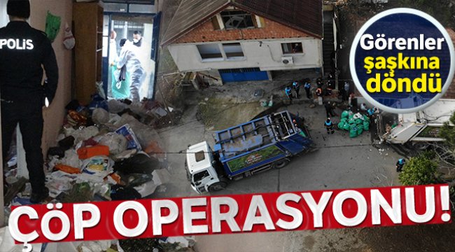 Pendik’te bir evden yaklaşık 20 ton çöp çıkarıldı