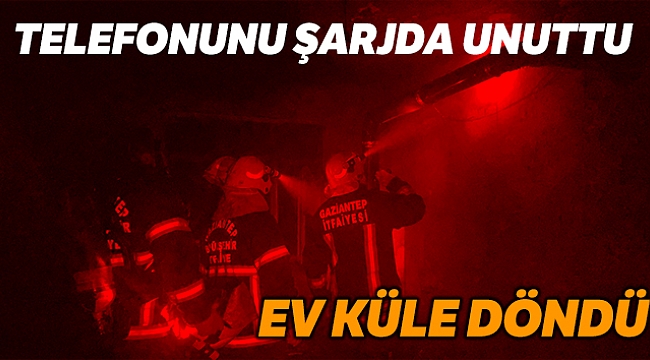 Şarjda unutulan telefon evi kül etti