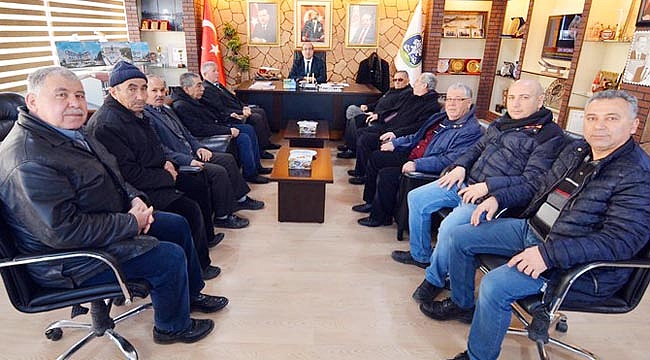MUHTARLAR BAŞKAN ÇÖL’Ü ZİYARET ETTİ