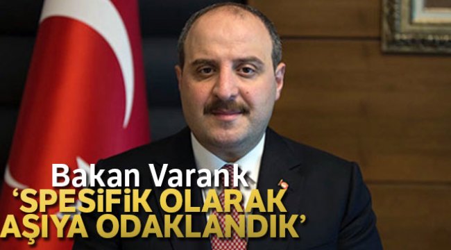 Bakan Varank: 'Spesifik olarak aşıya odaklandık'