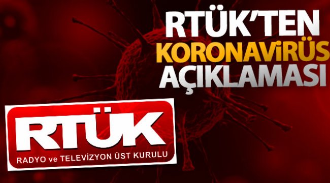 RTÜK Başkanı Şahin'den korona virüs açıklaması