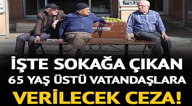 Sokağa çıkan 65 yaş üstü vatandaşa verilecek para cezası!