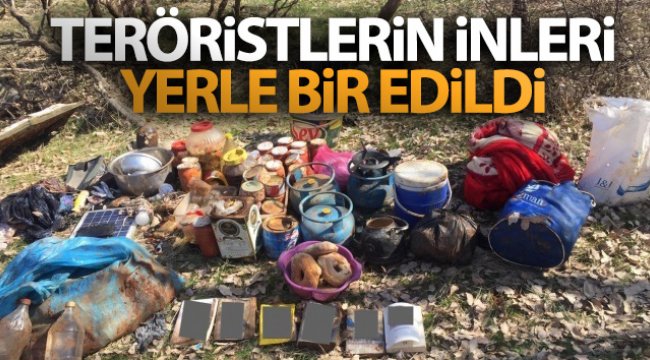 Teröristlerin inleri yerle bir edildi