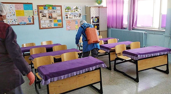 TÜM OKULLAR DEZENFEKTE EDİLDİ