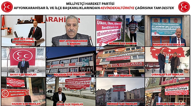 “ÜLKEN, İLKEN, AİLEN VE SEVDİKLERİN İÇİN EVDE KAL AFYONKARAHİSAR”
