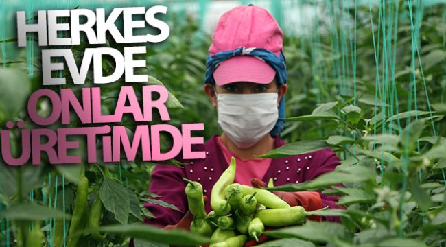 Herkes evde onlar üretimde