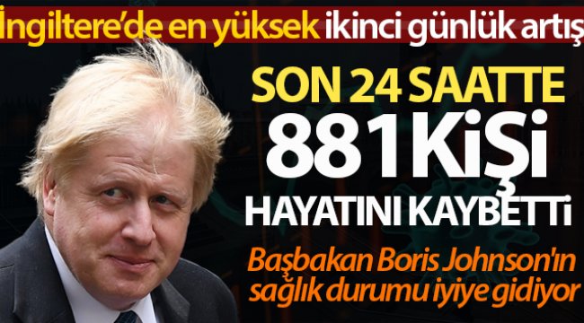 İngiltere'de 881 kişi daha hayatını kaybetti