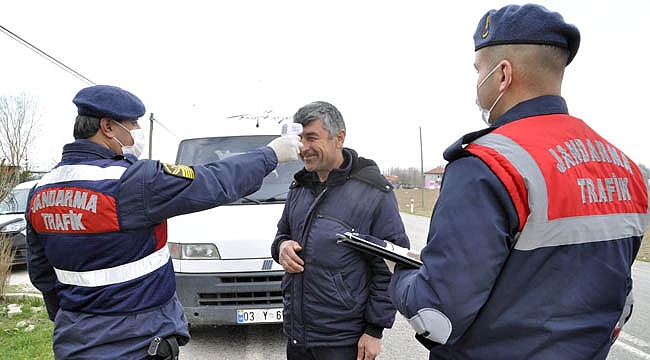Şuhut jandarmasından 4 noktada Korona virüs denetimi