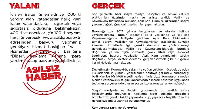 YALAN HABERLERE İTİBAR ETMEYİN
