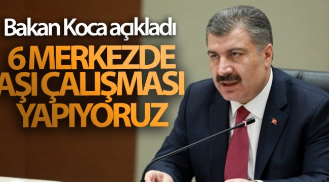 Sağlık Bakanı Koca: '6 merkezde Covid-19 aşı çalışması yapıyoruz'