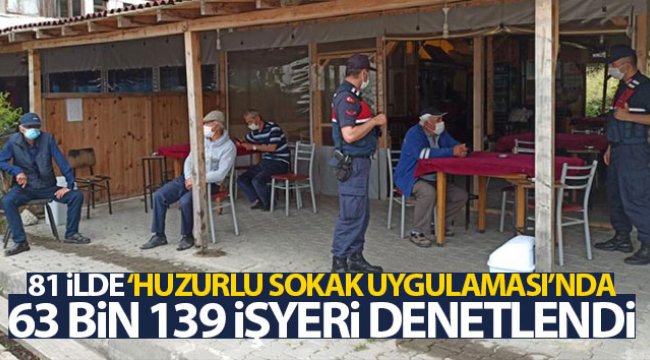 81 ilde 'Huzurlu Sokak Uygulaması'nda 63 bin 139 iş yeri denetlendi