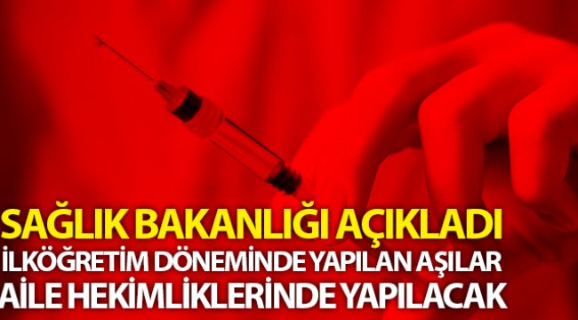 Aşılama takviminde değişiklik