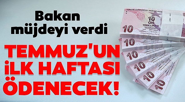 Bakan müjdeyi verdi! Temmuz'un ilk haftası ödenecek