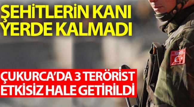 Şehitlerin kanı yerde kalmadı: Çukurca’da 3 terörist etkisiz hale getirildi