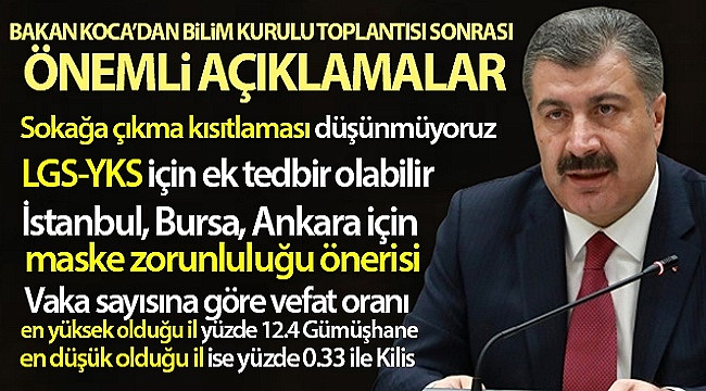 'Sokağa çıkma kısıtlaması düşünmüyoruz'