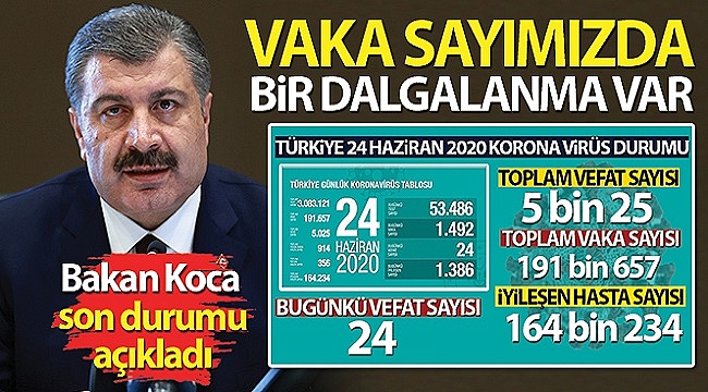 Türkiye'de koronavirüs nedeniyle son 24 saatte 24 kişi hayatını kaybetti
