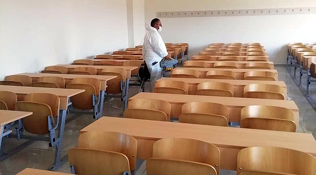 YKS ÖNCESİ SALONLAR DEZENFEKTE EDİLDİ