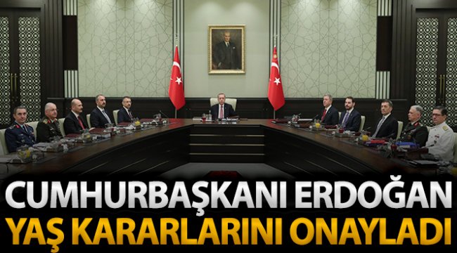 Cumhurbaşkanı Erdoğan, Yüksek Askeri Şura kararlarını onayladı